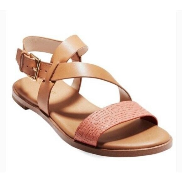 Cole Haan Shoes - Cole Haan Embossed Almond Findra Leather Sandal Size 7